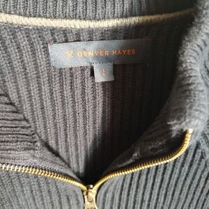 Denver Hayes Men's Navy Blue Zip Up Sweater